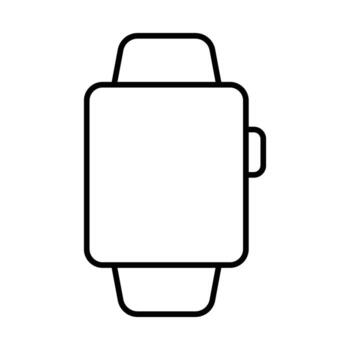 Smart watch icon outline for wearable technology, digital wrist device, and mobile notification display graphic. vector