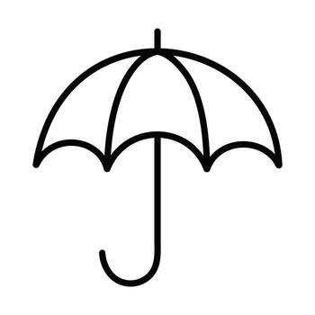 Open Umbrella Line Icon - Rain and Weather Protection Graphic for Forecast Apps and UI Design. vector
