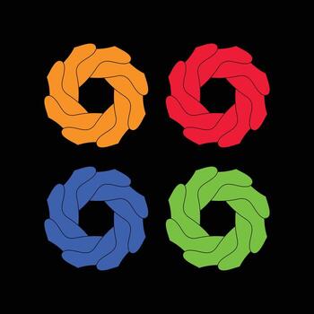 resumen geométrico circular patrones en negrita colores para dinámica gráfico diseño proyectos vector