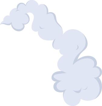 Cartoon Smoke Clouds Isolated on White Background vector