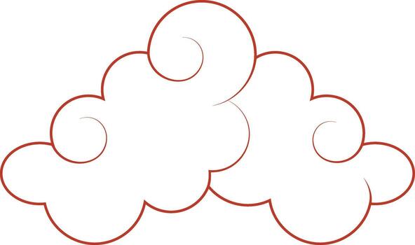 Chinese Cloud Pattern Ornament on White Background. vector