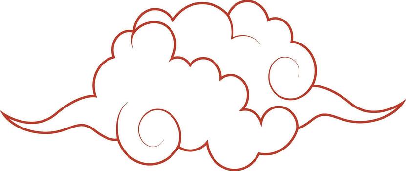Chinese Cloud Pattern Ornament with Flat Design vector