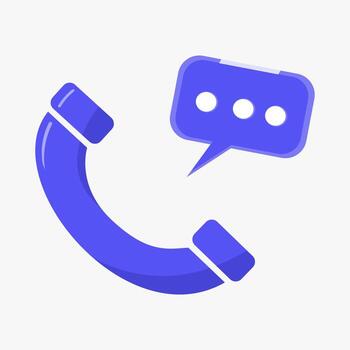Flat design of a phone and chat icon representing customer support and communication. Flat Icon Illustration vector