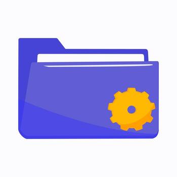 plano ilustración de un carpeta con documentos, representando oficina organización y archivo almacenamiento. plano icono ilustración vector