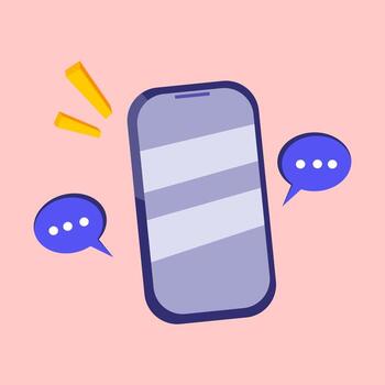 Flat illustration of a smartphone icon representing mobile technology, apps, and communication. Flat Icon Illustration vector