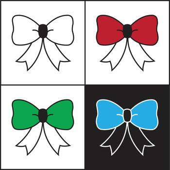 Bow color ful patterns vector