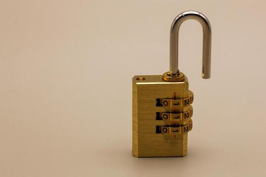 Unlocking Security A Combination Padlock with Code Digits photo