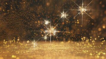 Golden Particles Abstract Background with Shining Bokeh video