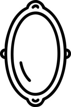 Oval mirror outline simple line art shape vector
