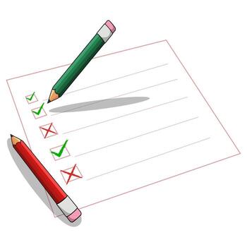 Marking Tasks with Pencils Checklist and Completion Illustration vector