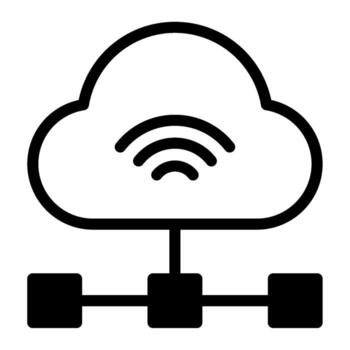 iot sensor red ilustración contorno sólido vector