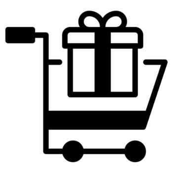 regalo tienda sólido vector