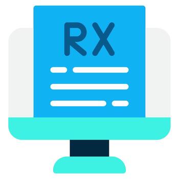 Rx form on computer monitor vector
