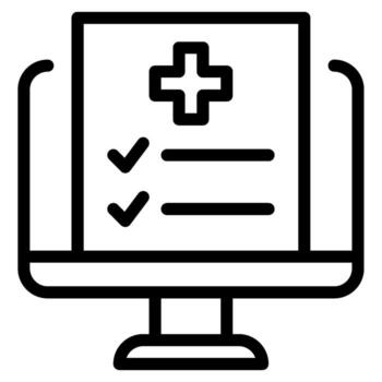 A computer monitor with a check box and a cross vector