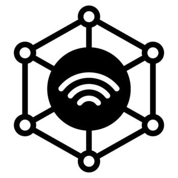 IoT Device Network Illustration Outline Solid vector
