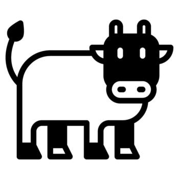 sencillo vaca ilustración sólido vector