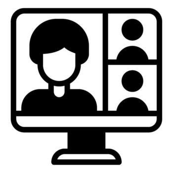 Virtual Classroom Illustration Solid vector