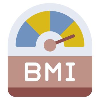A bmi meter with the word bmi on it vector