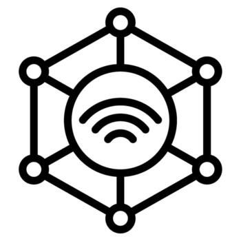 IoT Device Network Illustration Outline vector