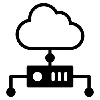 nube informática sólido vector