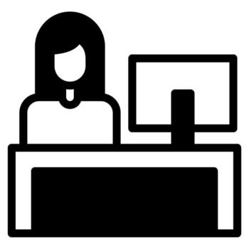 recepción escritorio sólido vector
