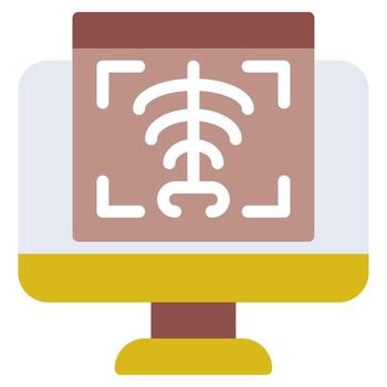 A computer monitor with a fish on it vector