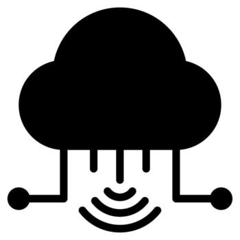 iot nube plataforma contorno sólido vector