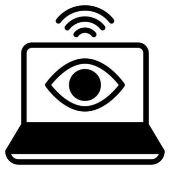 iot supervisión contorno sólido vector