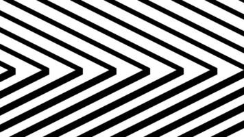 senza soluzione di continuità ciclo continuo di nero e bianca astratto Linee formatura ipnotico frecce. Questo alto contrasto geometrico modello minimalista sfondo. video