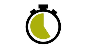 Dual stopwatch animation one with color changing progress on white background, and one green screen timer. video