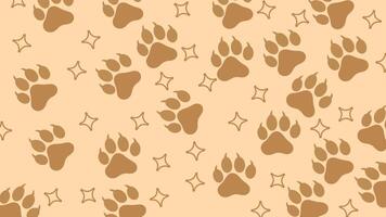 zampa modello un' affascinante modello con Marrone zampa stampe giocoso stelle creare capriccioso sfondo disegni. video