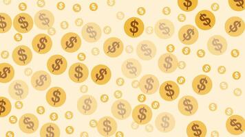 moneta modello sparpagliato dollaro segni su leggero sfondo creare un' delicato ripetuto tema soldi motivo. video