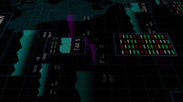 Abstract Futuristic Digital Data Dashboard with Glitch Effect Animation. video