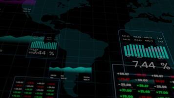 Futuristic HUD Data Analysis Display with Graphs and Percentages Animation. video