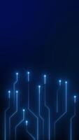 Digital Circuit Board with Glowing Lines and Dots Looping Background. video