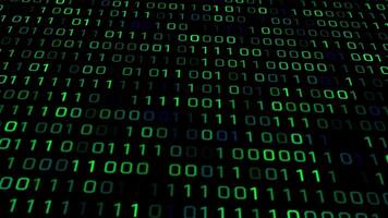 digital binär koda och data strömmande tvärs över skärm. video