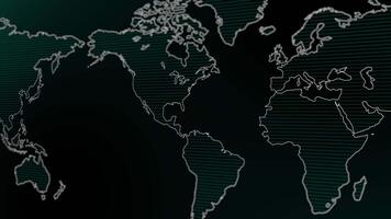 värld Karta som visar global nätverk anslutningar och data poäng. video