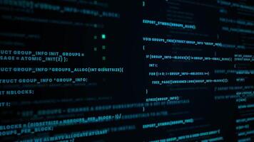 abstrato digital dados e código corrente fluindo em tela. video