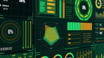 Futuristic HUD Display with Abstract Polygon and Graph Elements Animation. video