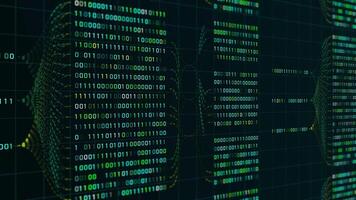 Animated Digital Binary Code and Data Flowing on a Screen, 4K. video