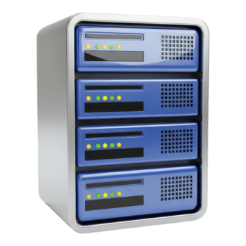 azul servidor prateleira com quatro servidores isolado em transparente fundo png