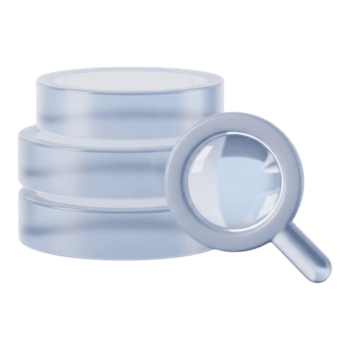 base de dados procurar isolado em transparente fundo com ampliação vidro ícone png