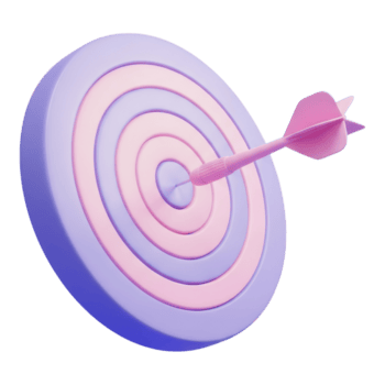 3d representación de un objetivo con flecha aislado en transparente antecedentes png