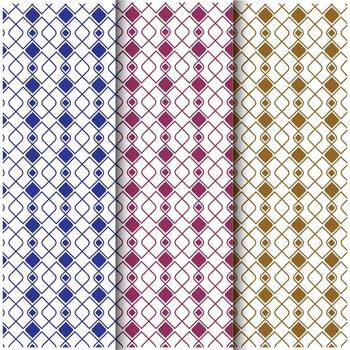 Geometric Rhombus Diamond Pattern Set Grid Background vector