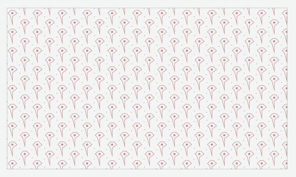 Monoline Stylized Bud Leaf Pattern Minimal Abstract Repeat Background vector