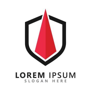 a red and black shield with a triangle on it vector