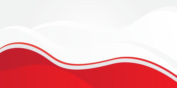 Red and white wave abstract background vector