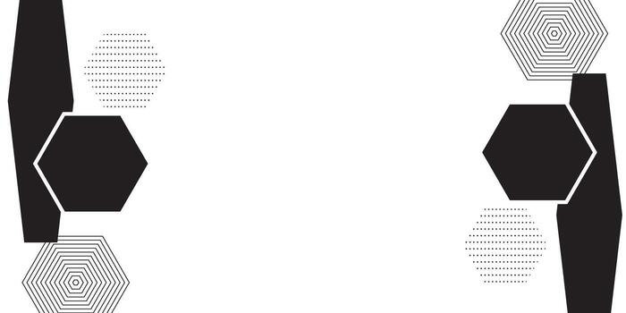 resumen antecedentes con hexágono modelo en negro y blanco vector