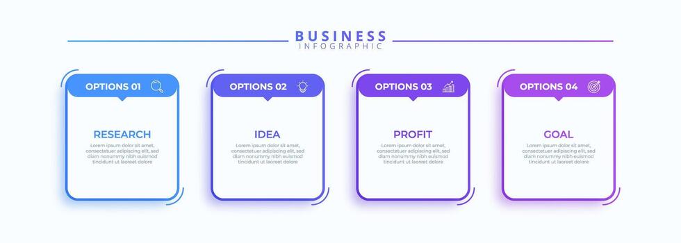 Infographic thin line design with icons and 4 options or steps. Infographics for business concept. Can be used for presentations banner, workflow layout, process diagram, flow vector