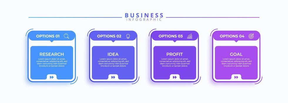 Infographic thin line design with icons and 4 options or steps. Infographics for business concept. Can be used for presentations banner, workflow layout, process diagram, flow chart, vector